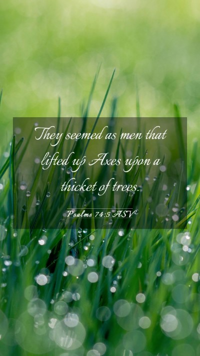 Picture 03 - Psalms 74:5 ASV Mobile Phone Wallpaper - They seemed as men that lifted up Axes upon a - Mobile Bible Verse Wallpaper