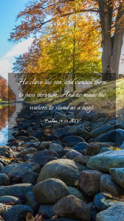 Picture 03 - Psalms 78:13 ASV Mobile Phone Wallpaper - He clave the sea, and caused them to pass - Mobile Bible Verse Wallpaper