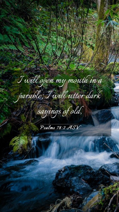 Picture 03 - Psalms 78:2 ASV Mobile Phone Wallpaper - I will open my mouth in a parable; I will utter - Mobile Bible Verse Wallpaper