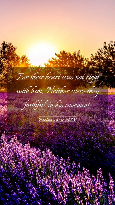 Picture 03 - Psalms 78:37 ASV Mobile Phone Wallpaper - For their heart was not right with him, Neither - Mobile Bible Verse Wallpaper