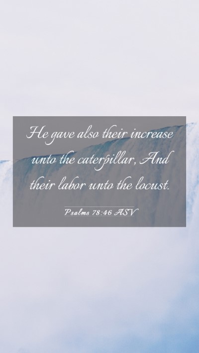 Picture 03 - Psalms 78:46 ASV Mobile Phone Wallpaper - He gave also their increase unto the caterpillar, - Mobile Bible Verse Wallpaper