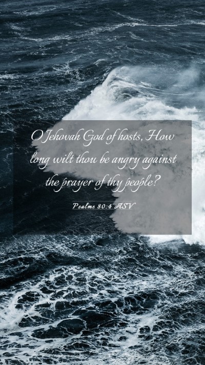 Picture 03 - Psalms 80:4 ASV Mobile Phone Wallpaper - O Jehovah God of hosts, How long wilt thou be - Mobile Bible Verse Wallpaper