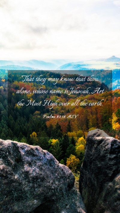 Picture 03 - Psalms 83:18 ASV Mobile Phone Wallpaper - That they may know that thou alone, whose name is - Mobile Bible Verse Wallpaper