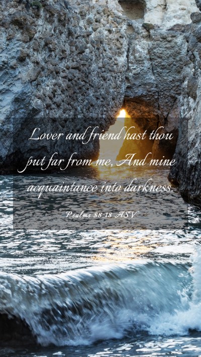 Picture 03 - Psalms 88:18 ASV Mobile Phone Wallpaper - Lover and friend hast thou put far from me, And - Mobile Bible Verse Wallpaper