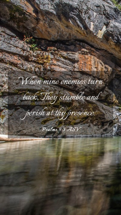 Picture 03 - Psalms 9:3 ASV Mobile Phone Wallpaper - When mine enemies turn back, They stumble and - Mobile Bible Verse Wallpaper