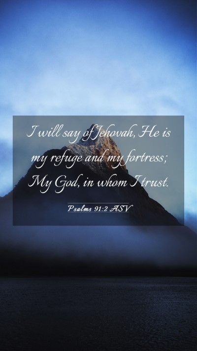 Picture 03 - Psalms 91:2 ASV Mobile Phone Wallpaper - I will say of Jehovah, He is my refuge and my - Mobile Bible Verse Wallpaper