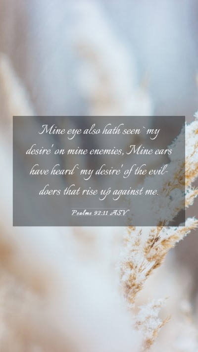 Picture 03 - Psalms 92:11 ASV Mobile Phone Wallpaper - Mine eye also hath seen `my desire' on mine - Mobile Bible Verse Wallpaper