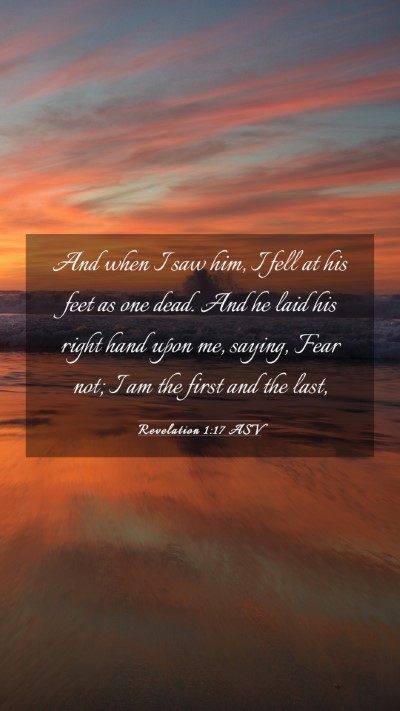 Picture 03 - Revelation 1:17 ASV Mobile Phone Wallpaper - And when I saw him, I fell at his feet as one - Mobile Bible Verse Wallpaper