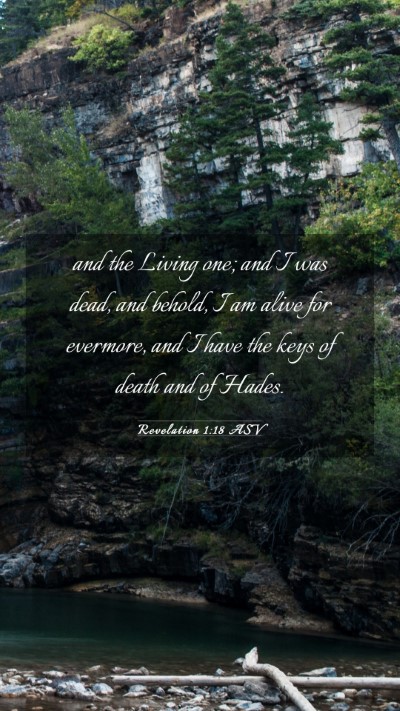Picture 03 - Revelation 1:18 ASV Mobile Phone Wallpaper - and the Living one; and I was dead, and behold, I - Mobile Bible Verse Wallpaper