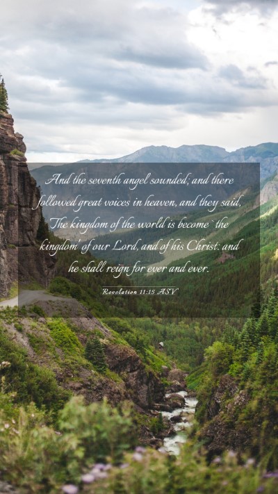 Picture 03 - Revelation 11:15 ASV Mobile Phone Wallpaper - And the seventh angel sounded; and there followed - Mobile Bible Verse Wallpaper