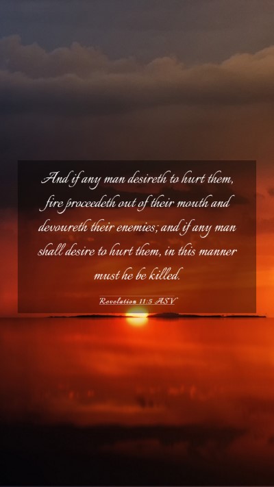 Picture 03 - Revelation 11:5 ASV Mobile Phone Wallpaper - And if any man desireth to hurt them, fire - Mobile Bible Verse Wallpaper