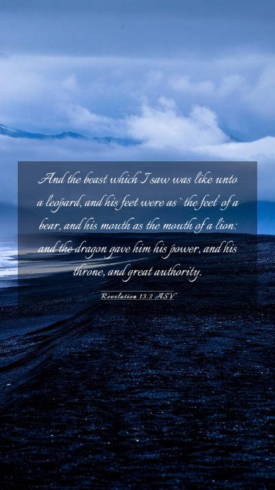 Picture 03 - Revelation 13:2 ASV Mobile Phone Wallpaper - And the beast which I saw was like unto a - Mobile Bible Verse Wallpaper