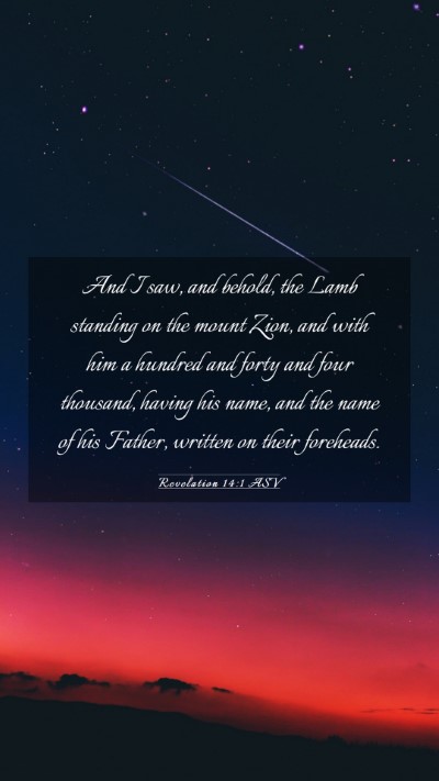 Picture 03 - Revelation 14:1 ASV Mobile Phone Wallpaper - And I saw, and behold, the Lamb standing on the - Mobile Bible Verse Wallpaper