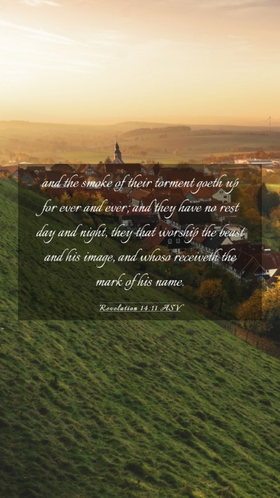 Picture 03 - Revelation 14:11 ASV Mobile Phone Wallpaper - and the smoke of their torment goeth up for ever - Mobile Bible Verse Wallpaper