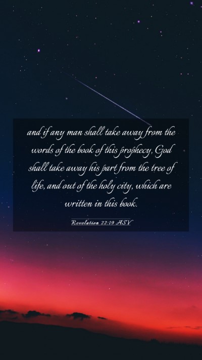 Picture 03 - Revelation 22:19 ASV Mobile Phone Wallpaper - and if any man shall take away from the words of - Mobile Bible Verse Wallpaper