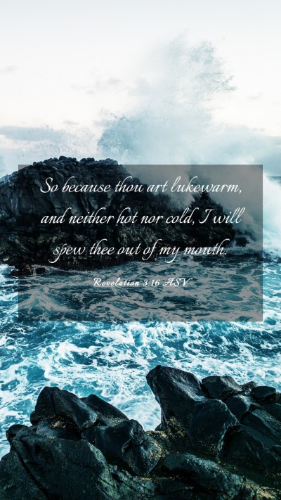 Picture 03 - Revelation 3:16 ASV Mobile Phone Wallpaper - So because thou art lukewarm, and neither hot nor - Mobile Bible Verse Wallpaper