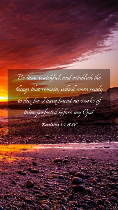 Picture 03 - Revelation 3:2 ASV Mobile Phone Wallpaper - Be thou watchful, and establish the things that - Mobile Bible Verse Wallpaper