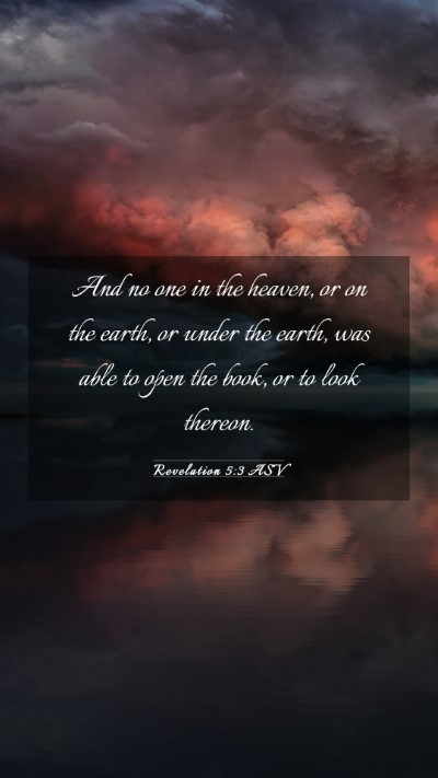 Picture 03 - Revelation 5:3 ASV Mobile Phone Wallpaper - And no one in the heaven, or on the earth, or - Mobile Bible Verse Wallpaper