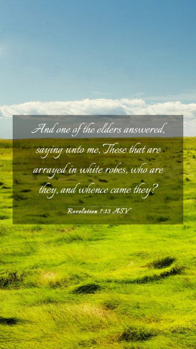 Picture 03 - Revelation 7:13 ASV Mobile Phone Wallpaper - And one of the elders answered, saying unto me, - Mobile Bible Verse Wallpaper