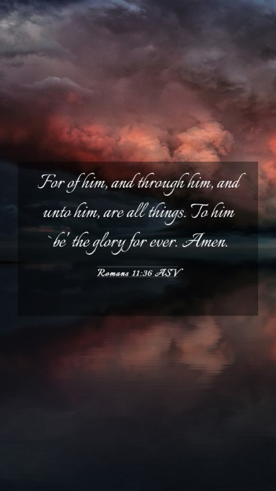 Picture 03 - Romans 11:36 ASV Mobile Phone Wallpaper - For of him, and through him, and unto him, are - Mobile Bible Verse Wallpaper