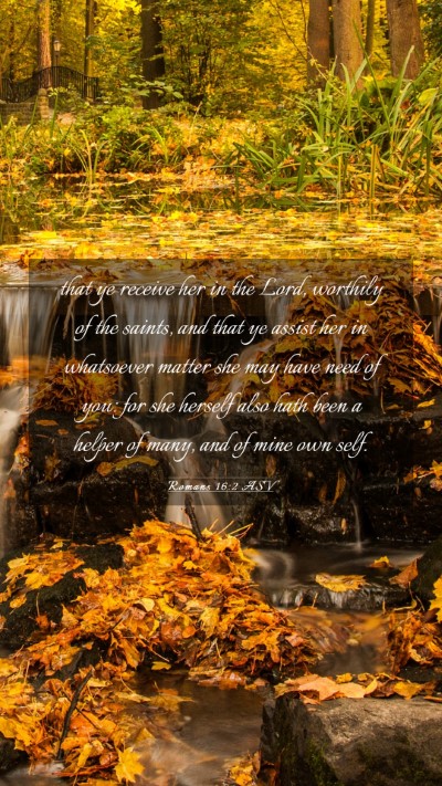 Picture 03 - Romans 16:2 ASV Mobile Phone Wallpaper - that ye receive her in the Lord, worthily of the - Mobile Bible Verse Wallpaper