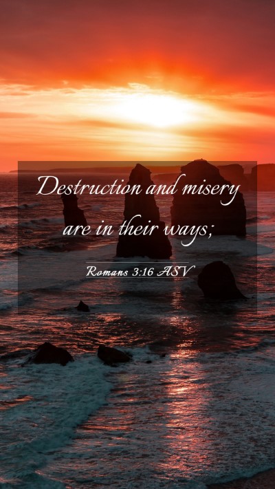 Picture 03 - Romans 3:16 ASV Mobile Phone Wallpaper - Destruction and misery are in their - Mobile Bible Verse Wallpaper