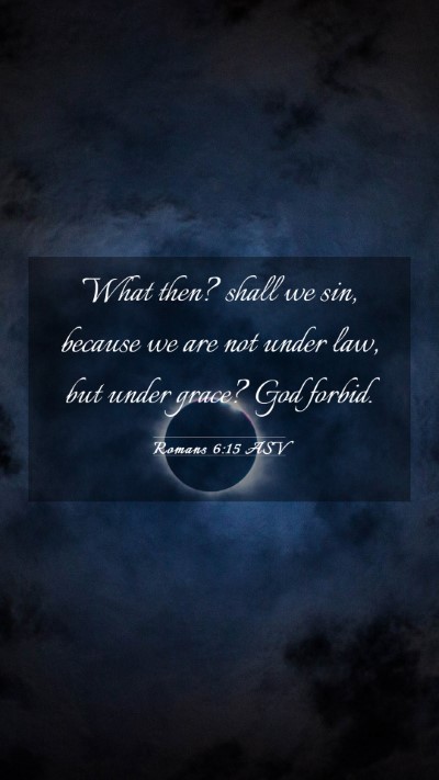 Picture 03 - Romans 6:15 ASV Mobile Phone Wallpaper - What then? shall we sin, because we are not under - Mobile Bible Verse Wallpaper