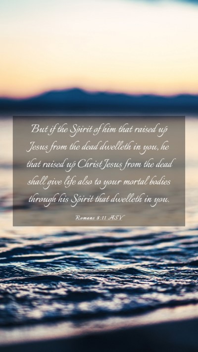 Picture 03 - Romans 8:11 ASV Mobile Phone Wallpaper - But if the Spirit of him that raised up Jesus - Mobile Bible Verse Wallpaper