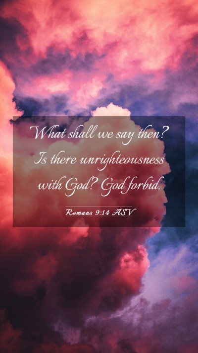 Picture 03 - Romans 9:14 ASV Mobile Phone Wallpaper - What shall we say then? Is there unrighteousness - Mobile Bible Verse Wallpaper