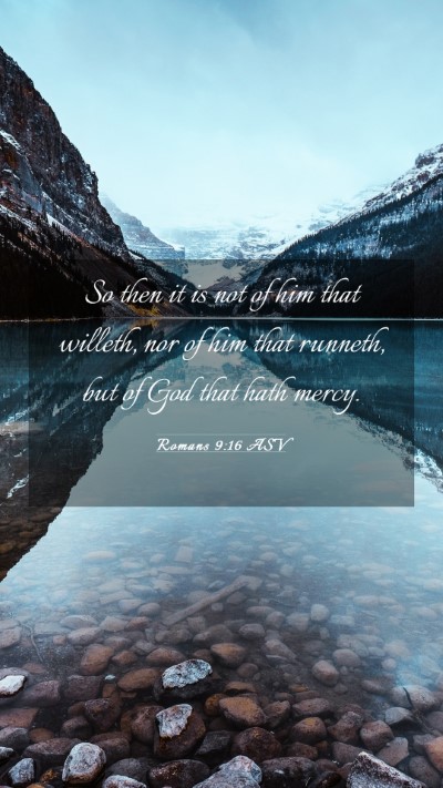 Picture 03 - Romans 9:16 ASV Mobile Phone Wallpaper - So then it is not of him that willeth, nor of him - Mobile Bible Verse Wallpaper