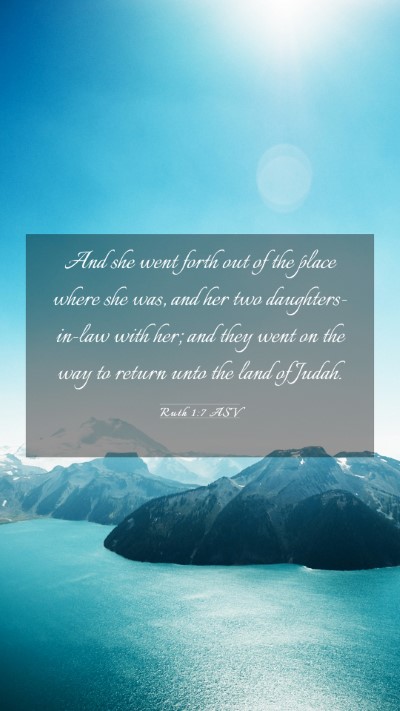 Picture 03 - Ruth 1:7 ASV Mobile Phone Wallpaper - And she went forth out of the place where she - Mobile Bible Verse Wallpaper