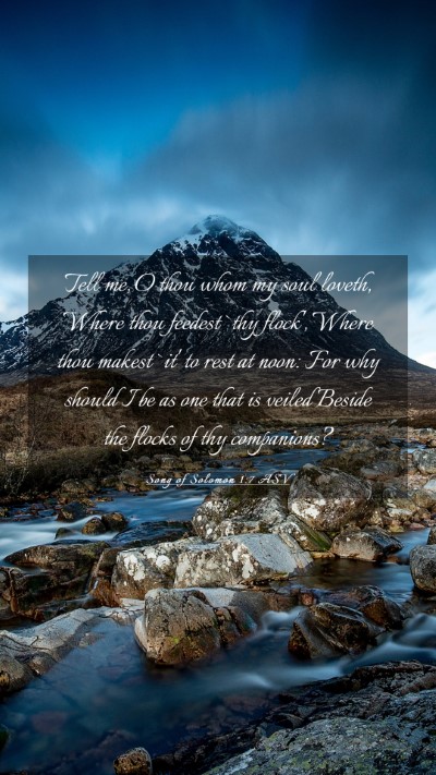 Picture 03 - Song of Solomon 1:7 ASV Mobile Phone Wallpaper - Tell me, O thou whom my soul loveth, Where thou - Mobile Bible Verse Wallpaper