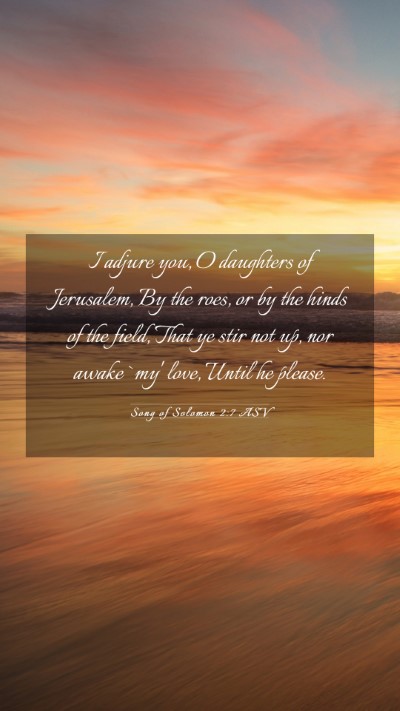 Picture 03 - Song of Solomon 2:7 ASV Mobile Phone Wallpaper - I adjure you, O daughters of Jerusalem, By the - Mobile Bible Verse Wallpaper