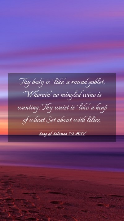 Picture 03 - Song of Solomon 7:2 ASV Mobile Phone Wallpaper - Thy body is `like' a round goblet, `Wherein' no - Mobile Bible Verse Wallpaper