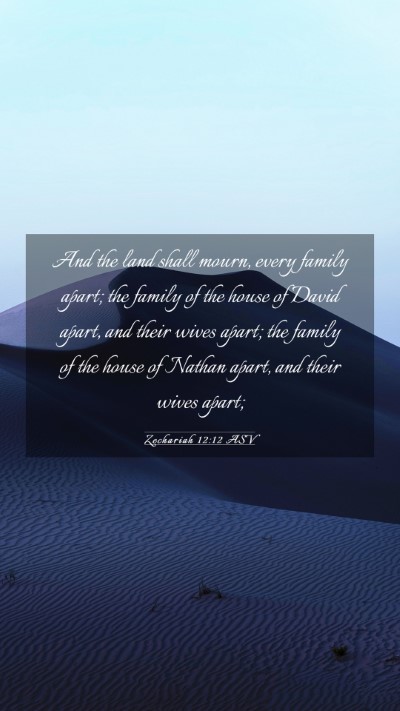 Picture 03 - Zechariah 12:12 ASV Mobile Phone Wallpaper - And the land shall mourn, every family apart; the - Mobile Bible Verse Wallpaper