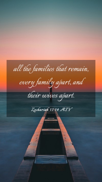 Picture 03 - Zechariah 12:14 ASV Mobile Phone Wallpaper - all the families that remain, every family apart, - Mobile Bible Verse Wallpaper