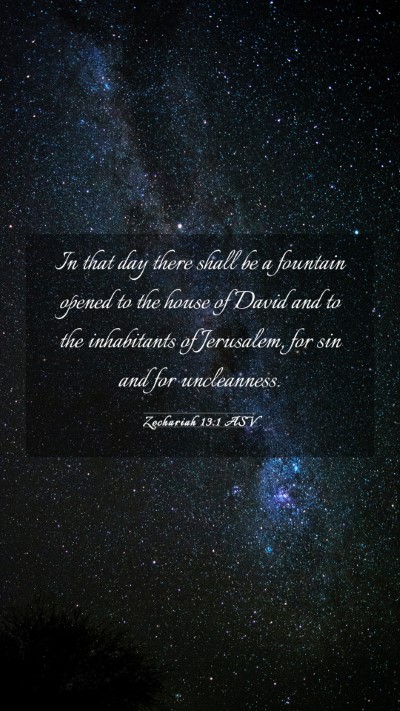 Picture 03 - Zechariah 13:1 ASV Mobile Phone Wallpaper - In that day there shall be a fountain opened to - Mobile Bible Verse Wallpaper