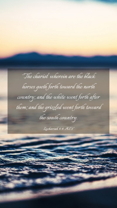 Picture 03 - Zechariah 6:6 ASV Mobile Phone Wallpaper - `The chariot' wherein are the black horses goeth - Mobile Bible Verse Wallpaper