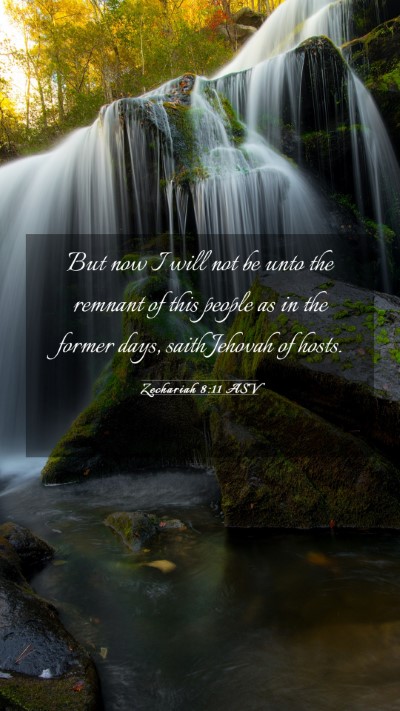 Picture 03 - Zechariah 8:11 ASV Mobile Phone Wallpaper - But now I will not be unto the remnant of this - Mobile Bible Verse Wallpaper