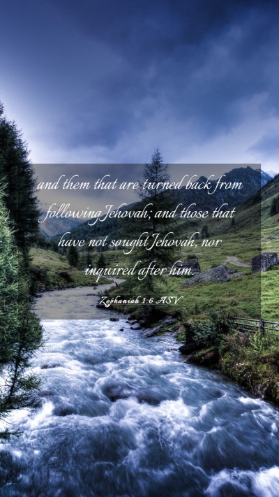 Picture 03 - Zephaniah 1:6 ASV Mobile Phone Wallpaper - and them that are turned back from following - Mobile Bible Verse Wallpaper