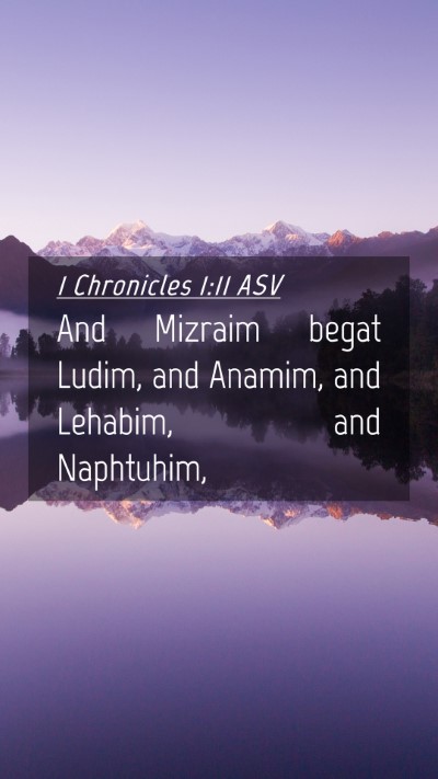 Picture 04 - 1 Chronicles 1:11 ASV Mobile Phone Wallpaper - And Mizraim begat Ludim, and Anamim, and Lehabim, - Mobile Bible Verse Wallpaper