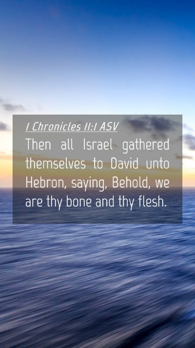 Picture 04 - 1 Chronicles 11:1 ASV Mobile Phone Wallpaper - Then all Israel gathered themselves to David unto - Mobile Bible Verse Wallpaper