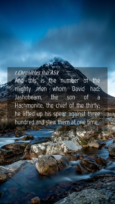 Picture 04 - 1 Chronicles 11:11 ASV Mobile Phone Wallpaper - And this is the number of the mighty men whom - Mobile Bible Verse Wallpaper