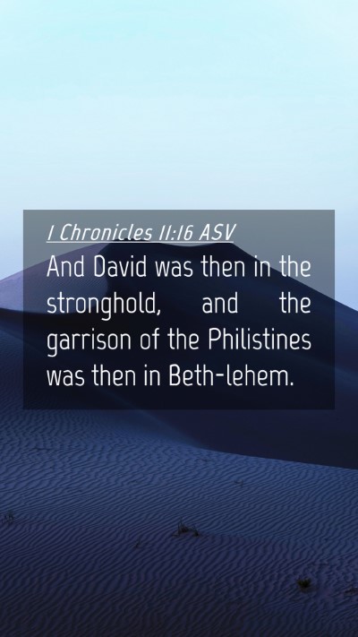 Picture 04 - 1 Chronicles 11:16 ASV Mobile Phone Wallpaper - And David was then in the stronghold, and the - Mobile Bible Verse Wallpaper