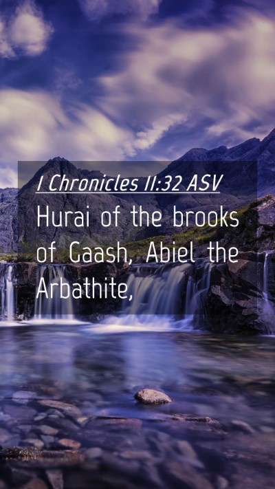 Picture 04 - 1 Chronicles 11:32 ASV Mobile Phone Wallpaper - Hurai of the brooks of Gaash, Abiel the - Mobile Bible Verse Wallpaper