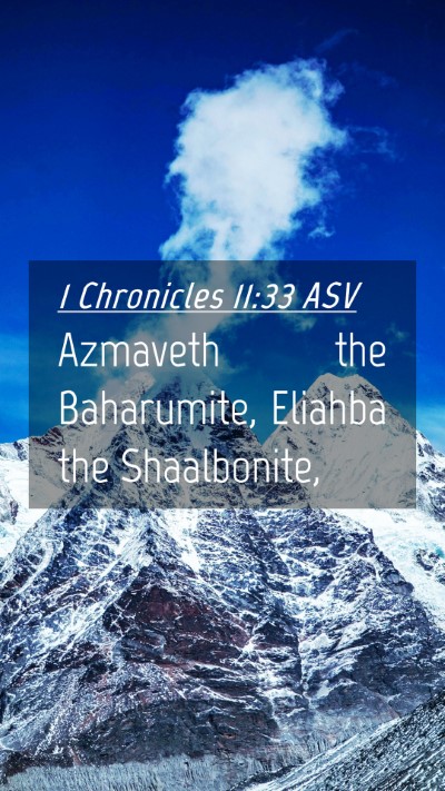 Picture 04 - 1 Chronicles 11:33 ASV Mobile Phone Wallpaper - Azmaveth the Baharumite, Eliahba the - Mobile Bible Verse Wallpaper