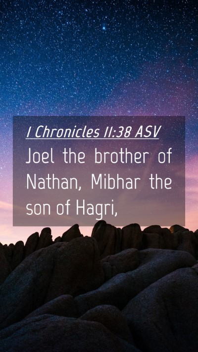 Picture 04 - 1 Chronicles 11:38 ASV Mobile Phone Wallpaper - Joel the brother of Nathan, Mibhar the son of - Mobile Bible Verse Wallpaper