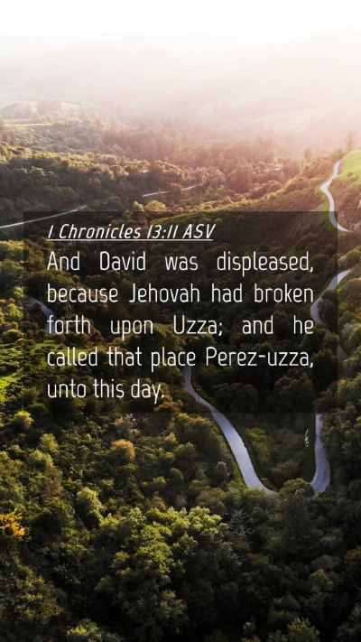Picture 04 - 1 Chronicles 13:11 ASV Mobile Phone Wallpaper - And David was displeased, because Jehovah had - Mobile Bible Verse Wallpaper