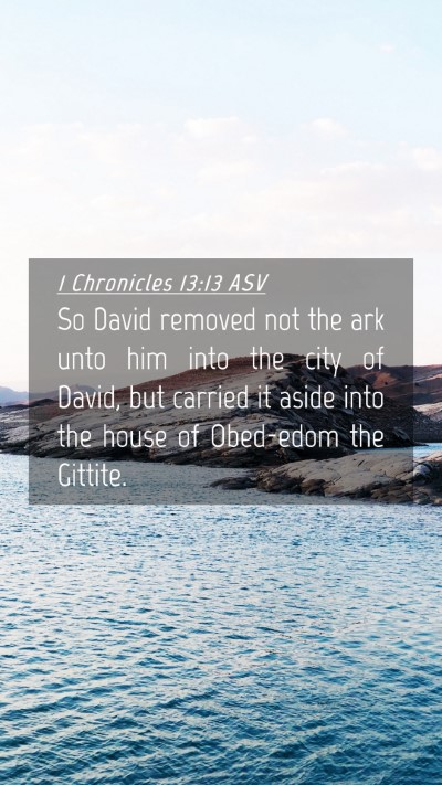 Picture 04 - 1 Chronicles 13:13 ASV Mobile Phone Wallpaper - So David removed not the ark unto him into the - Mobile Bible Verse Wallpaper