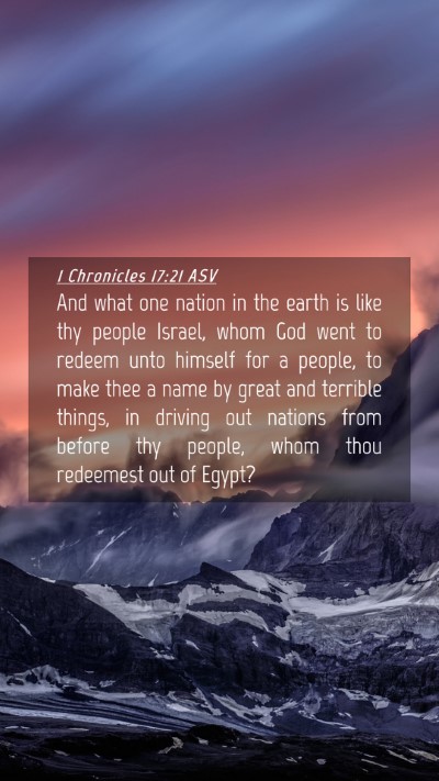 Picture 04 - 1 Chronicles 17:21 ASV Mobile Phone Wallpaper - And what one nation in the earth is like thy - Mobile Bible Verse Wallpaper